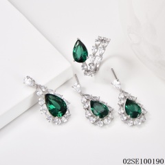 Wholesale Luxury 925 Silver Zircon Pendant Set