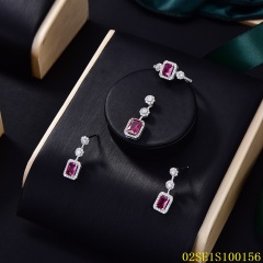 Wholesale Luxury 925 Silver Zircon Pendant Set
