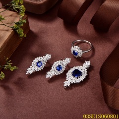 Wholesale Luxury 925 Silver Zircon Pendant Set