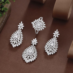 Wholesale Luxury 925 Silver Zircon Pendant Set