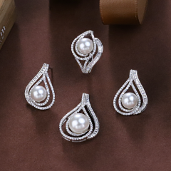 Wholesale Luxury 925 Silver Zircon Pendant Set