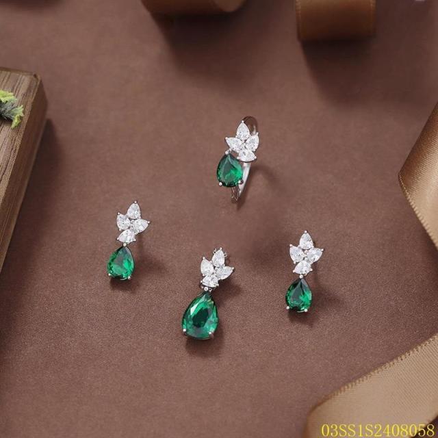 Wholesale Luxury 925 Silver Zircon Pendant Set