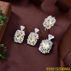 Wholesale Luxury 925 Silver Zircon Pendant Set