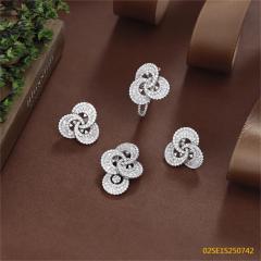 Wholesale Luxury 925 Silver Zircon Pendant Set
