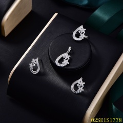 Wholesale Luxury 925 Silver Zircon Pendant Set
