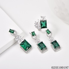 Wholesale Luxury 925 Silver Zircon Pendant Set