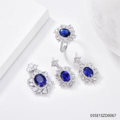 Wholesale Luxury 925 Silver Zircon Pendant Set