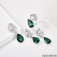 Wholesale Luxury 925 Silver Zircon Pendant Set