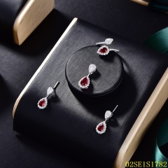 Wholesale Luxury 925 Silver Zircon Pendant Set