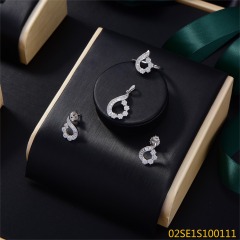 Wholesale Luxury 925 Silver Zircon Pendant Set