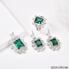 Wholesale Luxury 925 Silver Zircon Pendant Set