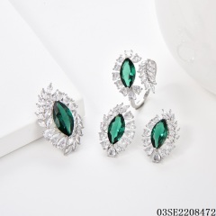 Wholesale Luxury 925 Silver Zircon Pendant Set