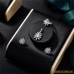 Wholesale Luxury 925 Silver Zircon Pendant Set