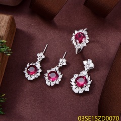 Wholesale Luxury 925 Silver Zircon Pendant Set