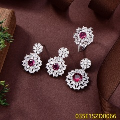 Wholesale Luxury 925 Silver Zircon Pendant Set