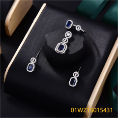 Wholesale Luxury 925 Silver Zircon Pendant Set