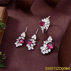 Wholesale Luxury 925 Silver Zircon Pendant Set
