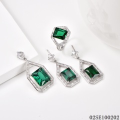 Wholesale Luxury 925 Silver Zircon Pendant Set