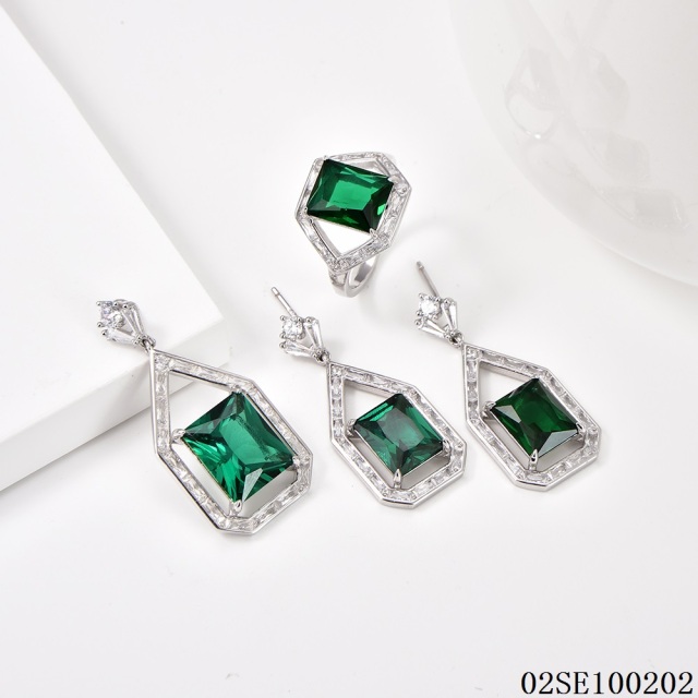 Wholesale Luxury 925 Silver Zircon Pendant Set