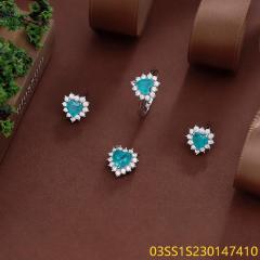 Wholesale Luxury 925 Silver Zircon Pendant Set