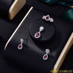 Wholesale Luxury 925 Silver Zircon Pendant Set