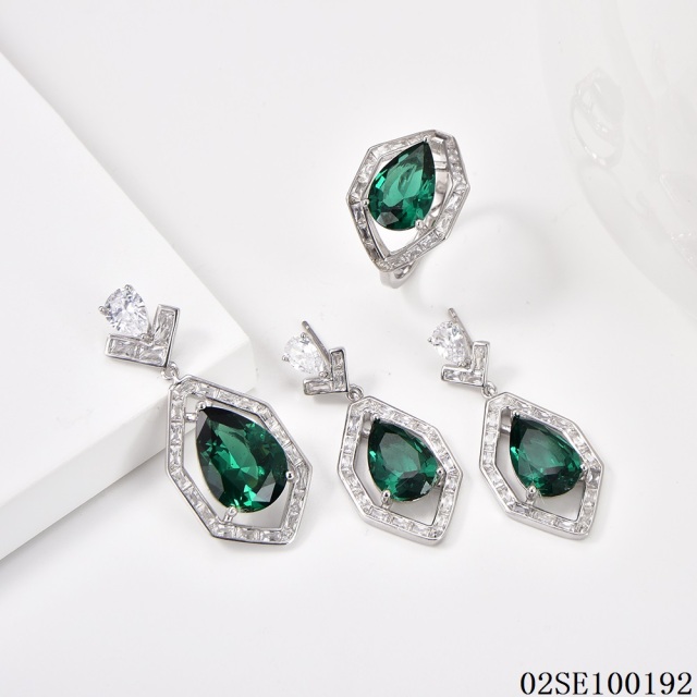 Wholesale Luxury 925 Silver Zircon Pendant Set