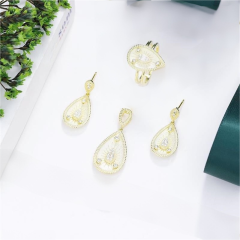 Wholesale Luxury 925 Silver Zircon Pendant Set