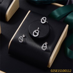 Wholesale Luxury 925 Silver Zircon Pendant Set