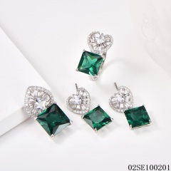 Wholesale Luxury 925 Silver Zircon Pendant Set