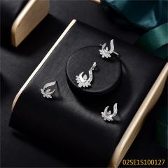 Wholesale Luxury 925 Silver Zircon Pendant Set