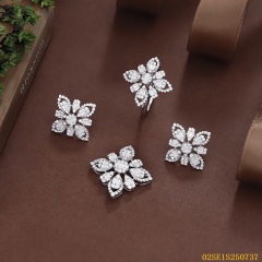 Wholesale Luxury 925 Silver Zircon Pendant Set