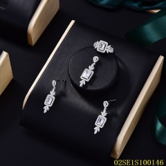 Wholesale Luxury 925 Silver Zircon Pendant Set