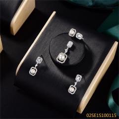 Wholesale Luxury 925 Silver Zircon Pendant Set