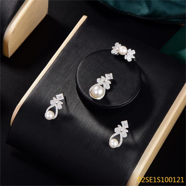 Wholesale Luxury 925 Silver Zircon Pendant Set