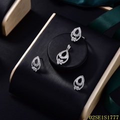 Wholesale Luxury 925 Silver Zircon Pendant Set