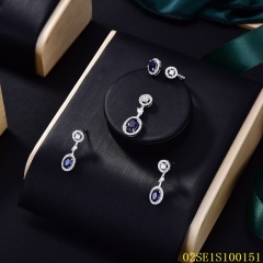 Wholesale Luxury 925 Silver Zircon Pendant Set
