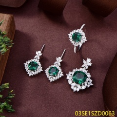 Wholesale Luxury 925 Silver Zircon Pendant Set