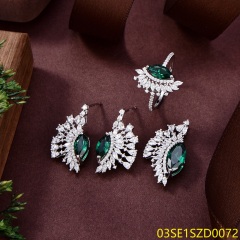 Wholesale Luxury 925 Silver Zircon Pendant Set