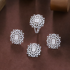 Wholesale Luxury 925 Silver Zircon Pendant Set