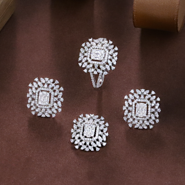 Wholesale Luxury 925 Silver Zircon Pendant Set