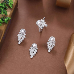 Wholesale Luxury 925 Silver Zircon Pendant Set