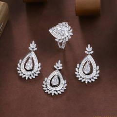 Wholesale Luxury 925 Silver Zircon Pendant Set