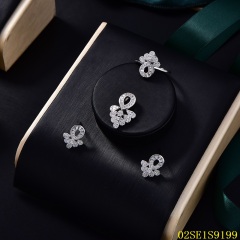 Wholesale Luxury 925 Silver Zircon Pendant Set