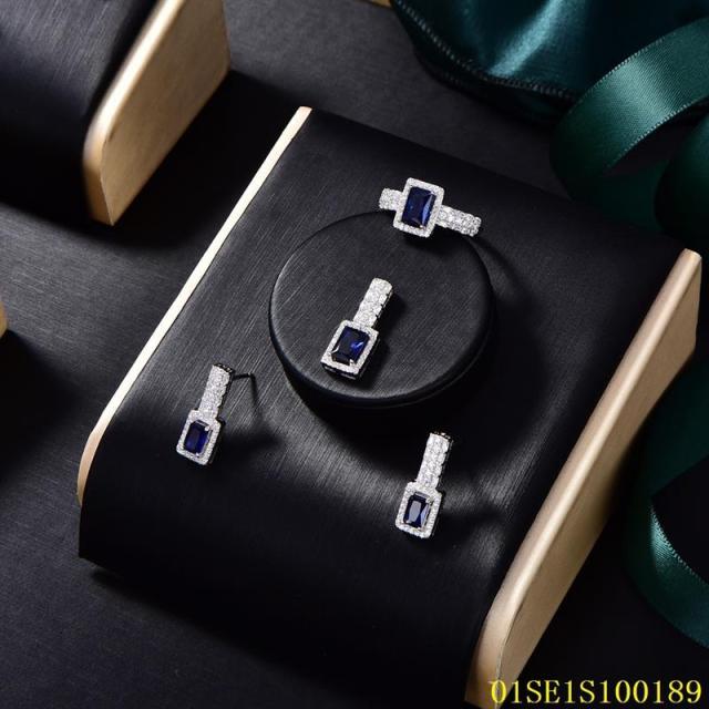 Wholesale Luxury 925 Silver Zircon Pendant Set
