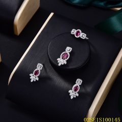 Wholesale Luxury 925 Silver Zircon Pendant Set