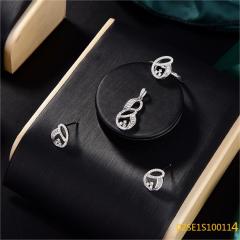 Wholesale Luxury 925 Silver Zircon Pendant Set