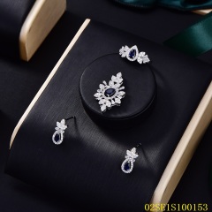 Wholesale Luxury 925 Silver Zircon Pendant Set