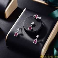 Wholesale Luxury 925 Silver Zircon Pendant Set