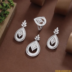 Wholesale Luxury 925 Silver Zircon Pendant Set
