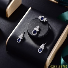 Wholesale Luxury 925 Silver Zircon Pendant Set